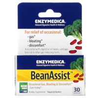 BeanAssist (Фермент альфа-галактозидаза для снятия газов, вздутия и доскомфорта) 30 растительных капсул Enzymedica