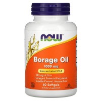 Borage Oil Concentration GLA 1000 мг (масло буранчика) 60 мягких желатиновых капсул NOW Foods