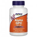 Alpha GPC 300 мг (Прекурсор ацетилхолина, нейротрансмиттер) 60 растительных капсул NOW Foods