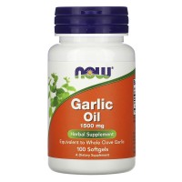 Garlic Oil 1500 мг (чесночное мало) 100 мягких желатиновых капсул NOW Foods