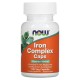 Iron Complex Caps  (железо, бисглицинат железа) 100 растительных капсул NOW Foods