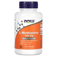 L-Methionine 500 мг (L-метионин, витамин B6) 100 капсул NOW Foods