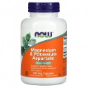 Magnesium & Potassium Aspartate (магний, калий, аспартат) 120 растительных капсул NOW Foods