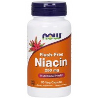 Flush-Free Niacin 250 мг (ниацин, витамин B3) 90 растительных капсул NOW Foods
