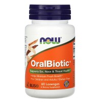 OralBiotic (бифидобактерии) 60 леденцов NOW Foods