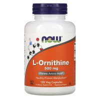 L-Ornithine 500 мг (аминокислота, орнитин) 120 растительных капсул NOW Foods