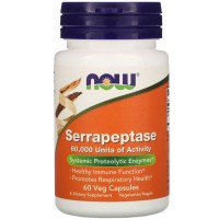 Serrapeptase (Серрапептаза, серратиопептидаза, ферменты) 60 растительных капсул NOW Foods