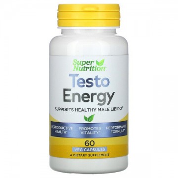 Testo Energy (потенция, либидо, тестобустер, тестостерон) 60 капсул Super Nutrition