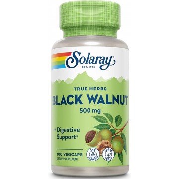 Black Walnut (Скорлупа Черного ореха) 500 мг 100 растительных капсул Solaray