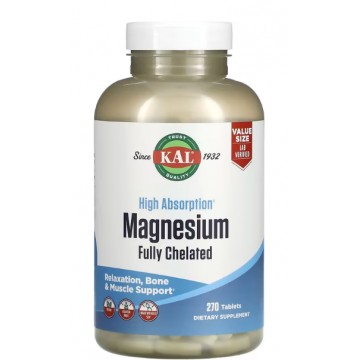 High Absorption Magnesium Fully Chelated (магний глицинат) 270 таблеток KAL