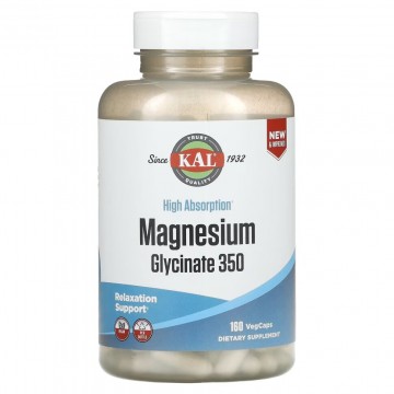 Magnesium Glycinate (магний глицинат) 350 мг 160 растительных капсул KAL