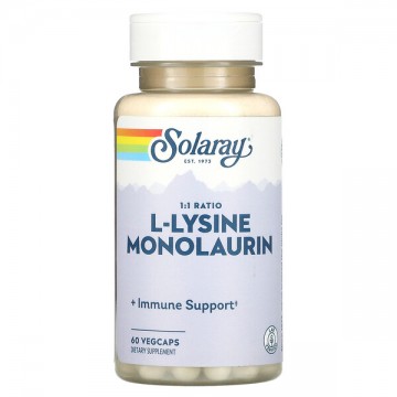 L-Lysine Monolaurin 1:1 Ratio (лизин, монолаурин) 60 растительных капсул Solaray