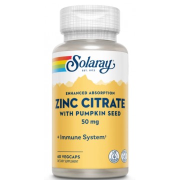 Zinc Citrate (Цитрат цинка) 50 мг 60 растительных капсул Solaray