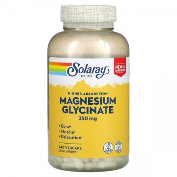 Magnesium glycinate (Глицинат магния) 350 мг 240 растительных капсул Solaray