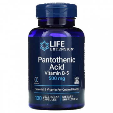Pantothenic Acid 500 мг (пантотеновая кислота, витамин B-5) 100 растительных капсул Life Extension