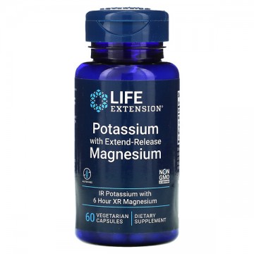 Potassium with Extend-Release Magnesium (магний, калия) 60 растительных капсул Life Extension
