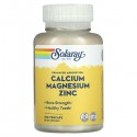 Calcium Magnesium Zinc (кальций, магний, цинк) 100 растительных капсул Solaray