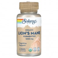 Lions Mane Fermented Organically Grown (ежовик гребенчатый) 500 мг 60 растительных капсул Solaray