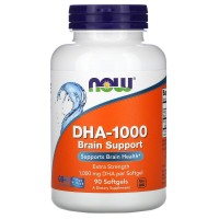 DHA-1000 мг (Докозагексаеновая кислота, омега, рыбий жир, ДГК) 90 гелевых капсул Now Foods