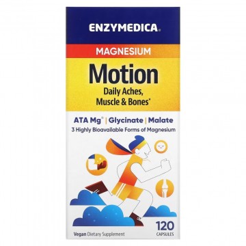 Magnesium motion (магний, глицин) 120 растительных капсул Enzymedica