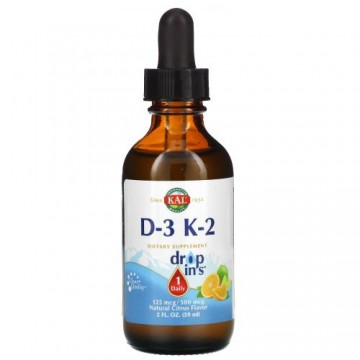 KAL D-3 K-2 (Витамины D3 и К2) в каплях 59 мл