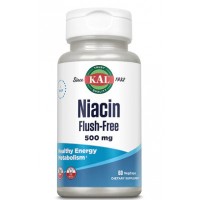 Ниацин B-3 KAL Niacin Flush Free 500 мг 60 растительных капсул