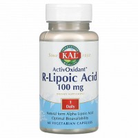 Альфа-липоевая кислота KAL ActivOxidant R-Lipoic Acid 100 мг 60 растительных капсул