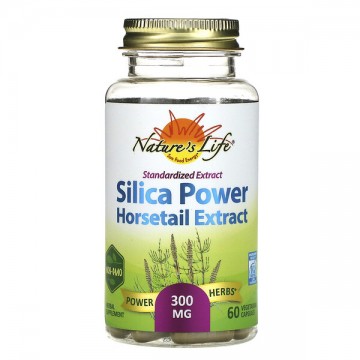 Кремнезем Standardized Extract Silica-Power 300 mg, 60 растительных капсул