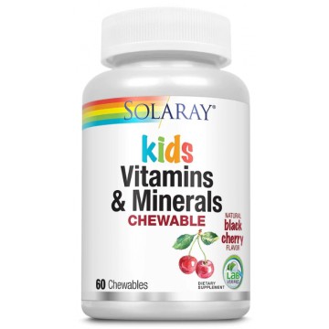 Мультивитамины для детей Solaray kids Vitamins & Minerals 60 жевательных таблеток