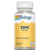 Цинк Solaray Zinc 50 mg, 100 растительных капсул