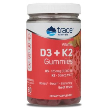 Жевательные конфеты с витаминами D3+K2 Trace Minerals Vitamin D3 + K2 Gummies, 60 конфет