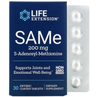 SAMe (Disulfate Tosylate) 200 мг (S-аденозилметионин) 30 таблеток Life Extension