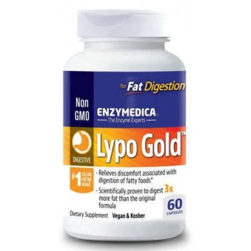 Lypo Gold в европейской упаковке (для расщепления жиров) 60 капсул Enzymedica