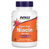 Flush-Free Niacin 250 мг (ниацин, витамин B3, инозитол) 180 растительных капсул NOW Foods