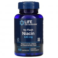 Ниацин без вызывания покраснений Life Extension No Flush Niacin 640 мг 100 капсул