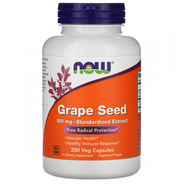 Grape Seed 100 мг (Экстракт Виноградных Косточек) 200 капсул NOW Foods