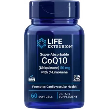 Super-Absorbable CoQ10 with d-Limonene ( убихинон, коэнзим Q10, лимонен ) 50mg 60 мягких капсул Life Extension