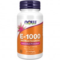 E-100 MIXED TOC (витамин Е, смешанные токоферолы) 50 гелевых капсул NOW Foods