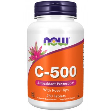 Vitamin C-500 with rose hips NOW (витамин C, шиповник) 250 таблеток NOW Foods