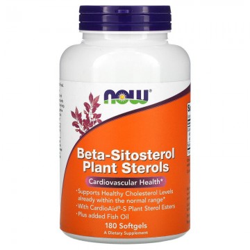 BETA-SITOSTEROL PLANT (Бета Ситостерин) 180 мягких капс. NOW Foods