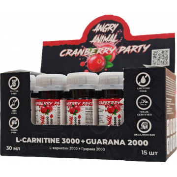 L-CARNITINE 3000 + Guarana 2000 (карнитин, гуарана) 30 мл Angry Animal