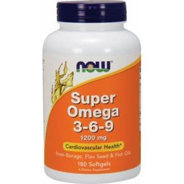 Super Omega 3-6-9 1200 мг (ОМЕГА, РЫБИЙ ЖИР) 180 капсул NOW
