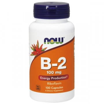 B-2 100 мг (витамин B-2) 100 капсул NOW Foods