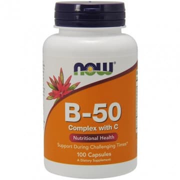 B-50 complex with C (витамины B, витамин С) 100 капсул NOW Foods