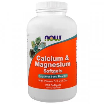 Calcium and Magnesium - Vitamin D and Zinc (кальций, магний, витамин D, цинк) 240 жидких капсул NOW Foods