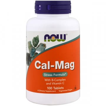 CAL-MAG STRESS FORMULA (кальций, магний, витамины B) 100 таблеток NOW Foods