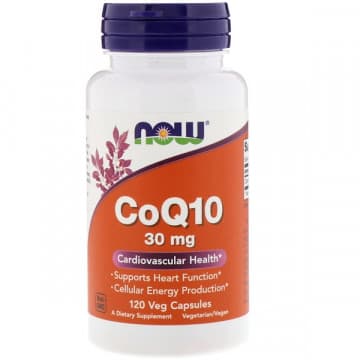 CoQ10 30 мг (коэнзим Q10, Ку10) 120 растительных капсул NOW Foods