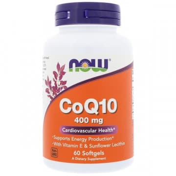 CoQ10 400 мг (коэнзим Q10, Ку10) 30 растительных капсул NOW Foods