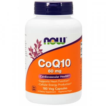 CoQ10 60 мг (коэнзим Q10, Ку10) 60 растительных капсул NOW Foods