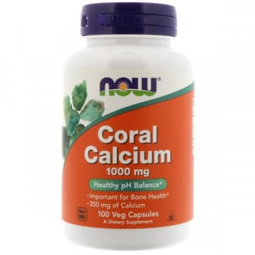 Coral Calcium 1000 мг (коралловый кальций) 100 растительных капсул NOW Foods